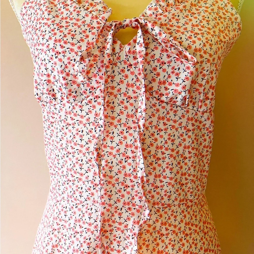 Pink floral mini dress dress size L - Picture 4 of 9